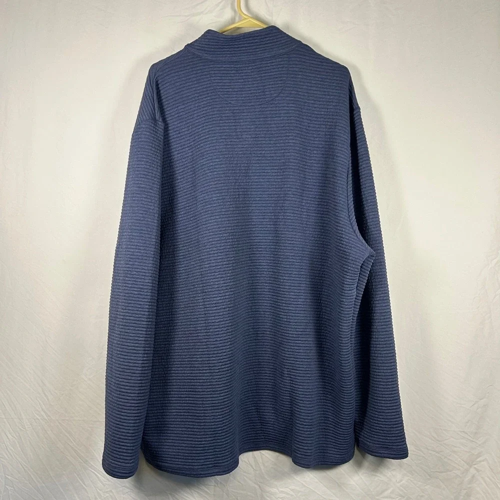 Johnnie-O Performance Pullover XXL Blue Quarter Snap Ribbed Textured Sweater